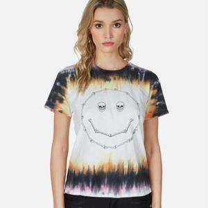 New! Lauren Moshi Croft Happy Face Bones 🦴 Tie Dye Tee